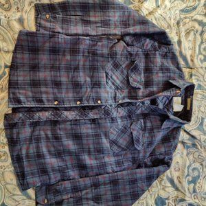 Quilted Flannel button up shirt size large blue
